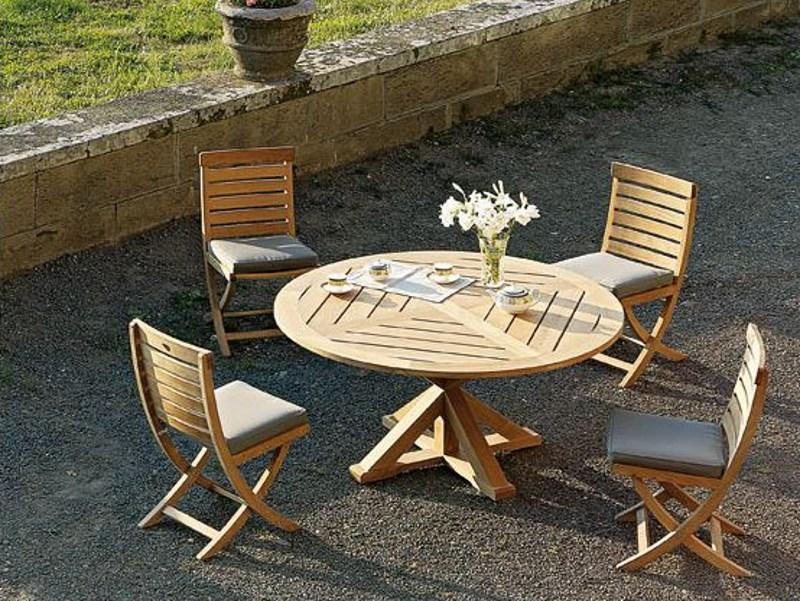 Ethimo Круглый садовый стол из тика Cronos Cstt0100 - Вид №2