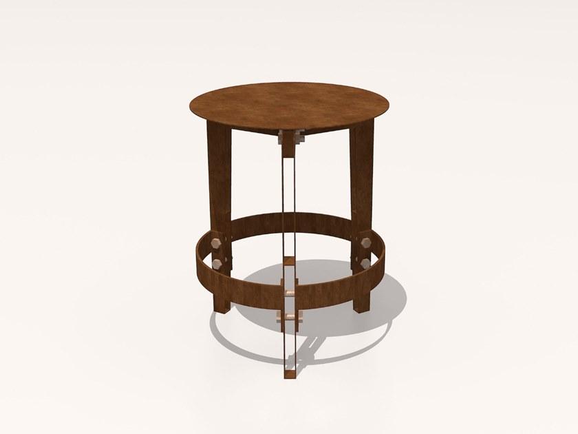 TrackDesign Низкий табурет из стали Corten ™ с подставкой для ног Leggero Sp0446001 - Вид №1