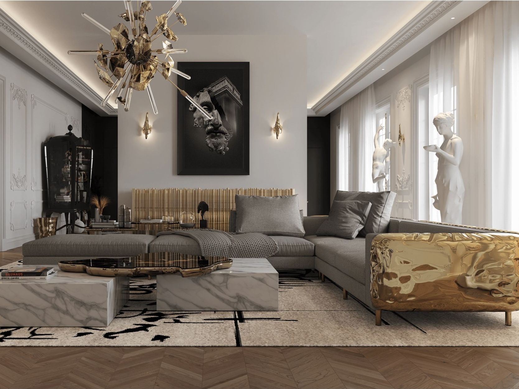 Модульный угловой диван из ткани с полуостровом Boca do Lobo Новые поступления ARCH-00046314 - Вид №7