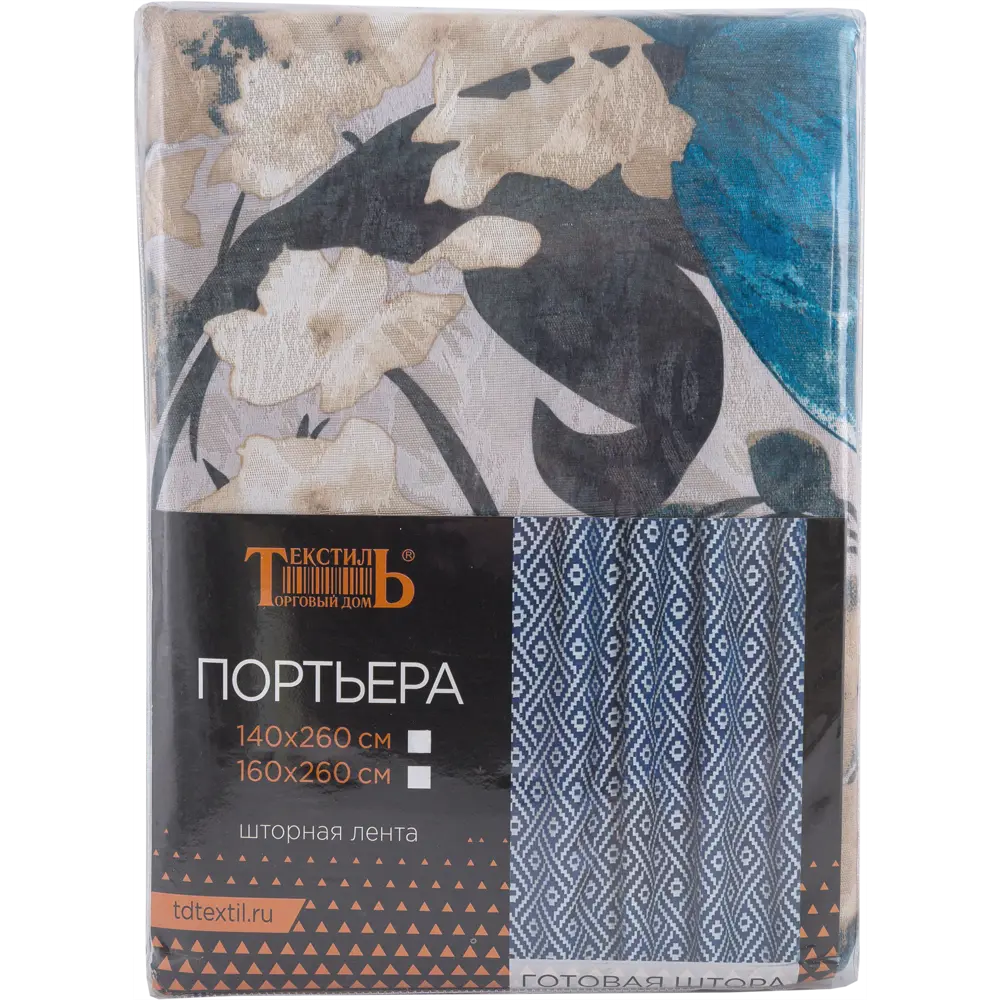 Штора на ленте «Синий цветок», 140х260 см, цветы, цвет мультиколор 82304788 STLM-2018959 ТОРГОВЫЙ ДОМ ТЕКСТИЛЬ  - Вид №5