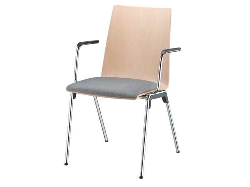 Штабелируемый стул из бука с подлокотниками Brunner герой ARCH-00124088 - Вид №1