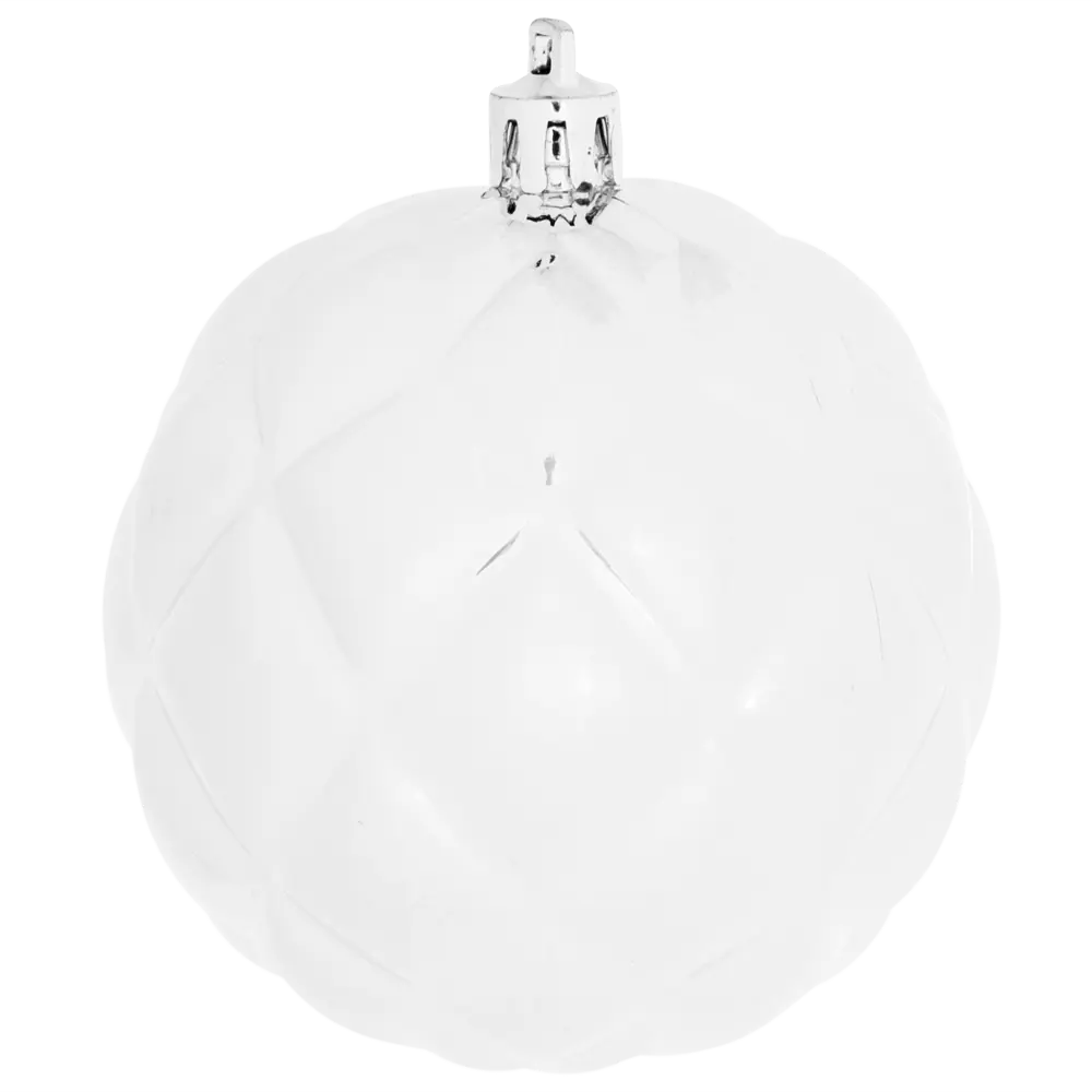 85156500 Елочный шар граненый ø8 см пластик серебряный STLM-0961737 Santreyd 