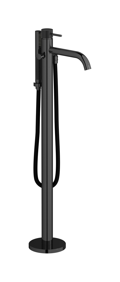 Напольный смесиель для ванны с встроенным душем. WE ARE IB id399cf Black Chrome Industria