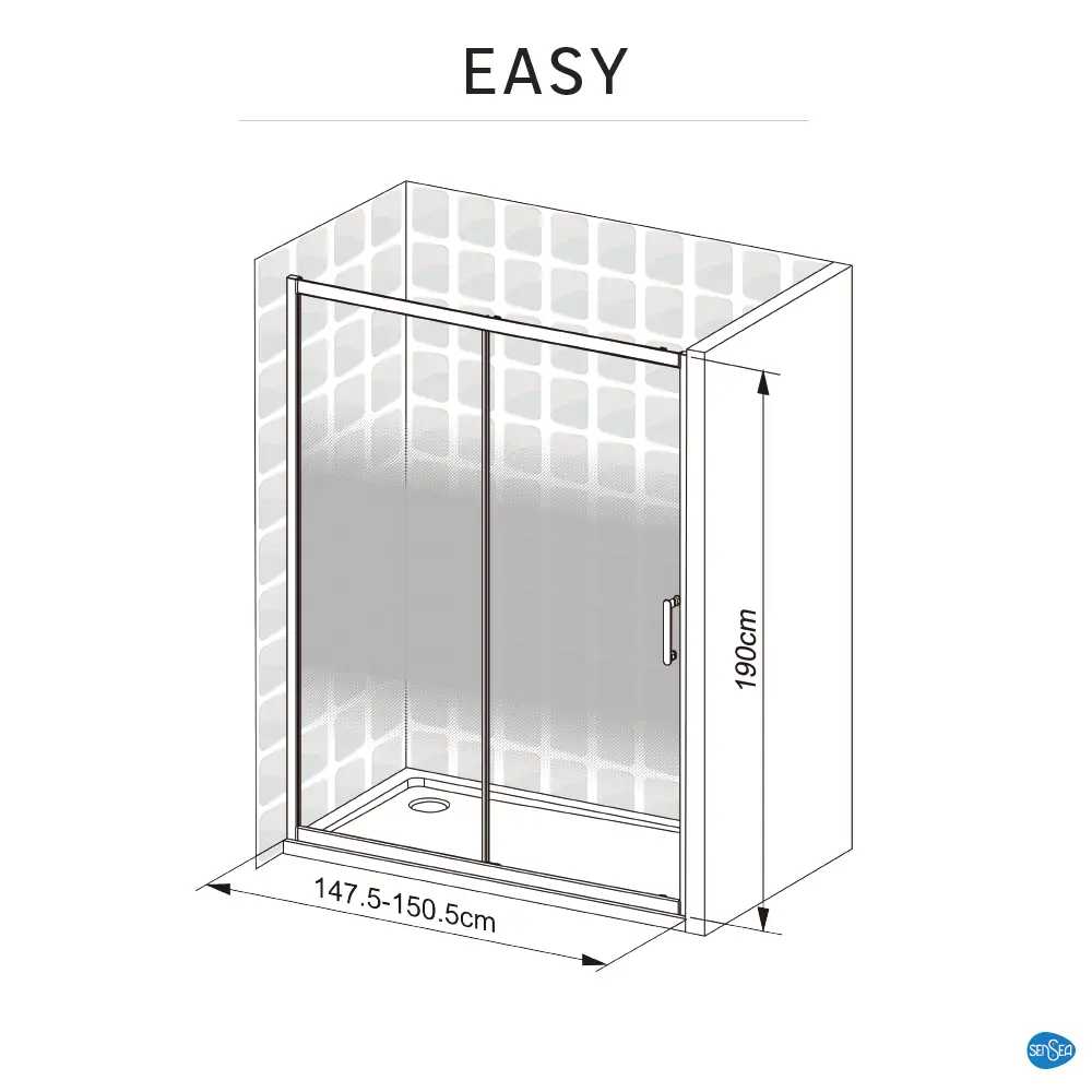 Комплект стекол для раздвижной душевой двери Sensea Easy 150 см стекло с шелкографией, цвет профиля на выбор 83631076 STLM-2081853 - Вид №38