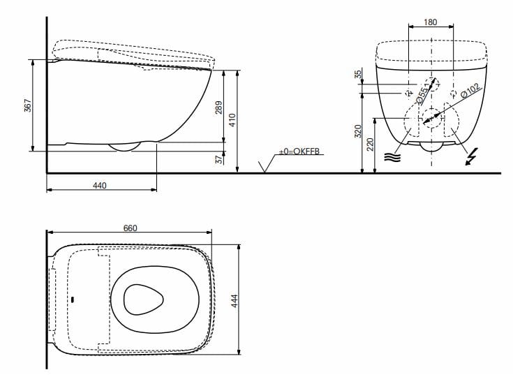 Керамический подвесной туалет биде TOTO Neorest® ARCH-00026058 - Вид №3