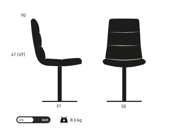 Ткань поворотный мягкий стул KFF Arva Light ARCH-00148585 - Вид №2