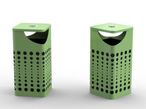 Наружные держатели для мусора из листового металла с крышкой и пепельницей