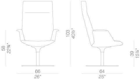 Lapalma Откидывающееся офисное кресло из ткани с подголовником Uno sun-id-1408011 - Вид №4