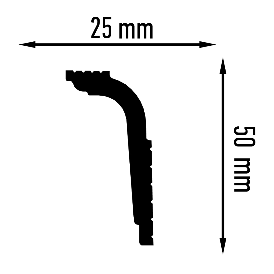 Плинтус потолочный Плинтэкс IC 25/50 (120 шт) STSR-2073  - Вид №1