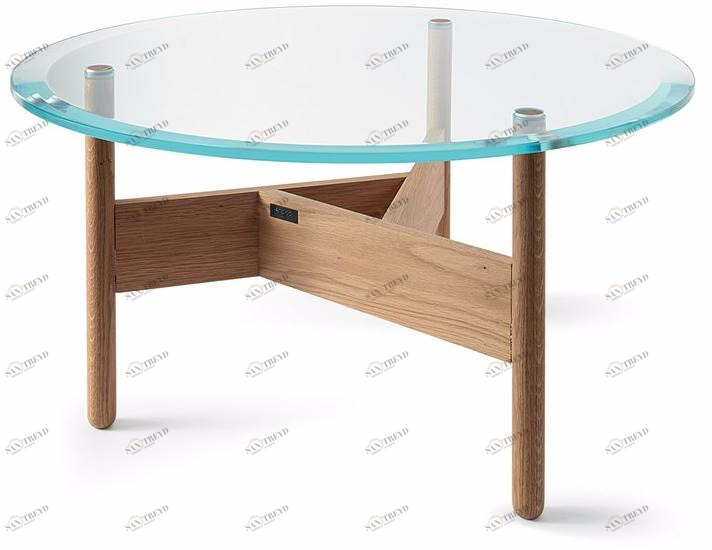 Atipico Низкий круглый стеклянный журнальный столик sun-id-1399947