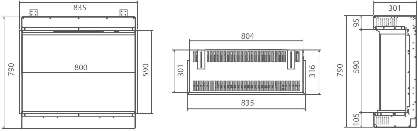BRITISH FIRES Электрический трехсторонний стеклянный камин с дистанционным управлением sun-id-1393225 - Вид №1