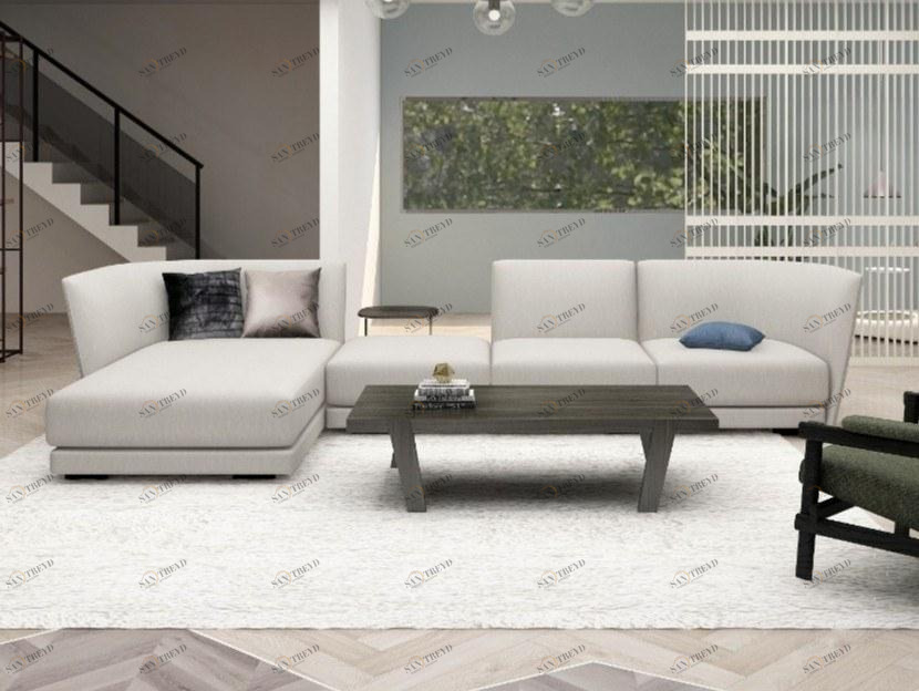 Grado Design 4-х местный модульный тканевый диван с шезлонгом Halle Hal-sf-g01