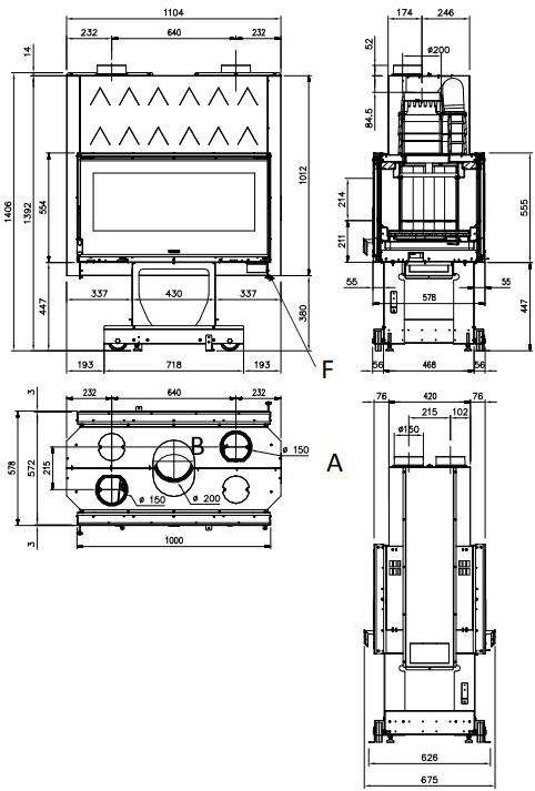 LA NORDICA EXTRAFLAME Двусторонний дровяной очаг для камина sun-id-1464008 - Вид №3