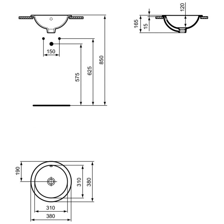 E505101 Раковина 38 см Ideal Standard CONNECT - Вид №2