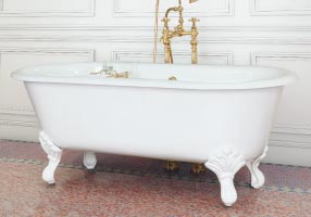 Gentry Home Bexley Cast iron bathtubs with feet Цветочный хром GH102402  - Вид №1