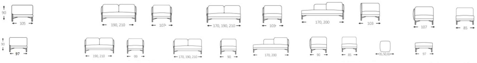 Duvivier Canapés Секционный модульный диван со съемным чехлом из кожи и ткани Jules sun-id-1419420 - Вид №6