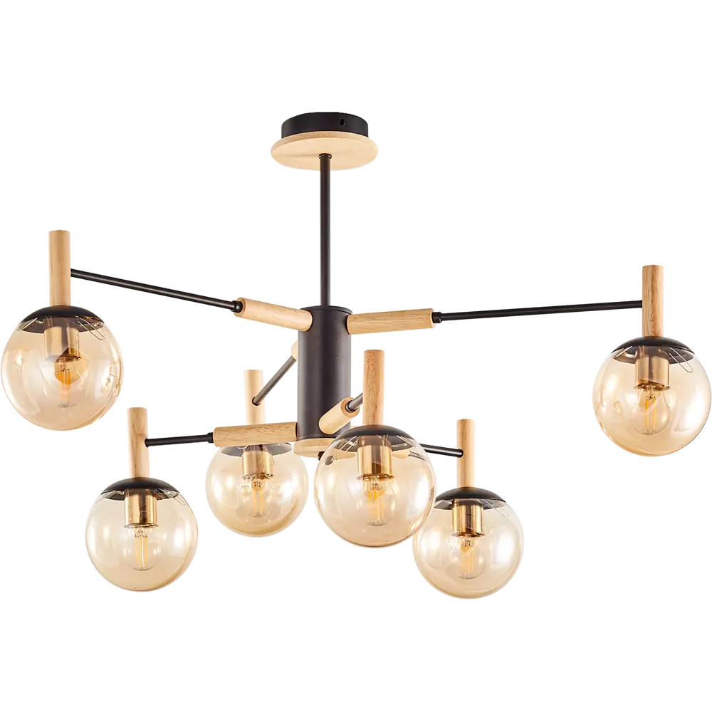 Люстра СЕМЬ ОГНЕЙ Луара — элегантное черно-золотое освещение для просторных интерьеров 85243324 STLM-0060376 - Вид №2