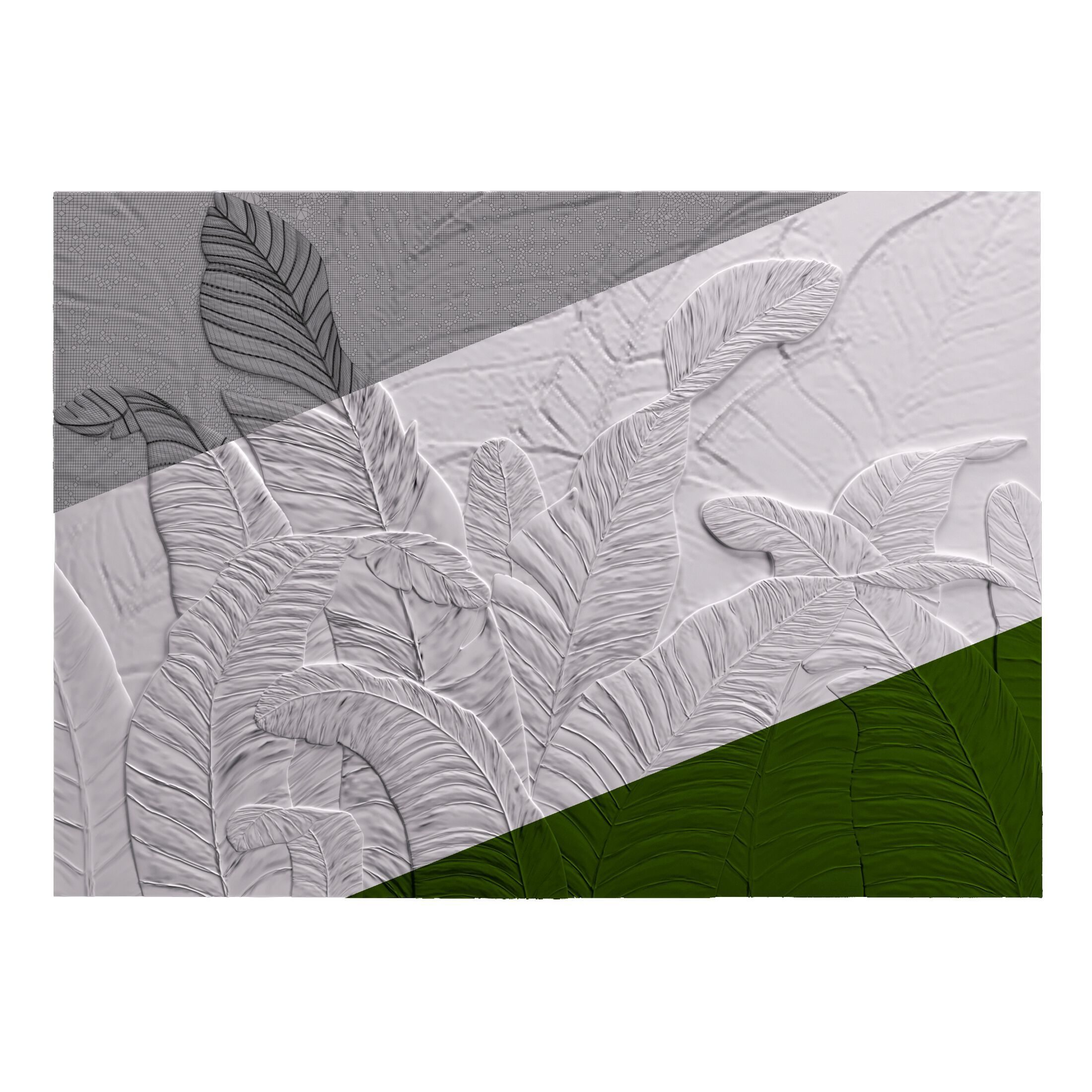 Трехмерная декоративная гипсовая панель WallDeco JUNGLE ARCH-00147134 - Вид №3