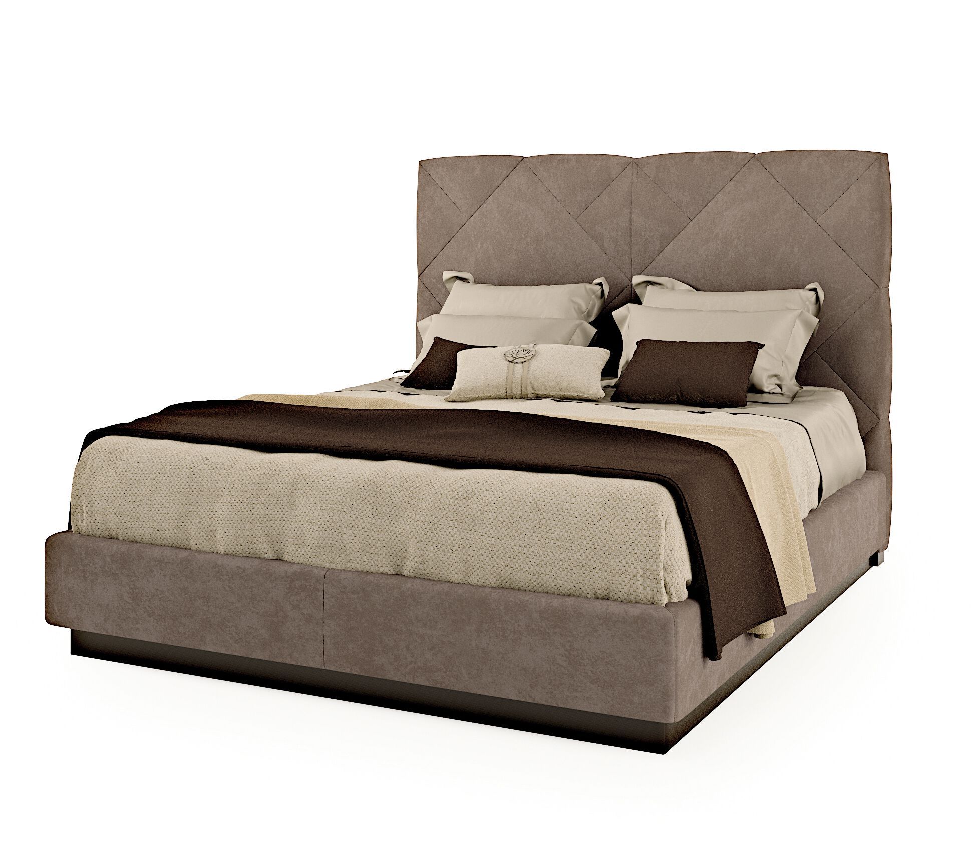 Кожаная двуспальная кровать с мягким изголовьем Bizzotto Italia Symphony-Infinity ARCH-00098581 - Вид №2