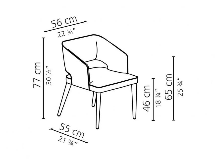 Кожаный мягкий стул с подлокотниками Casamilano Elsa ARCH-00079924 - Вид №5