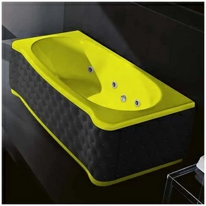 Ванна Gruppo treesse New Classic Young STD-V6747-SX-KC-Z жёлтая с гидромассажем прямоугольная левая чёрная кожа