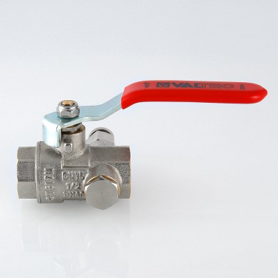 VT.245.N.04 Кран шаровой муфтовый с дренажем и воздухоотводчиком Valtec 1/2"  - Вид №8