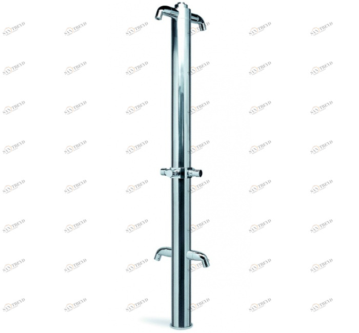 GENEBRE 1702 04 Колонна из нержавеющей стали с 2 выходами и 2-футовой шайбой 