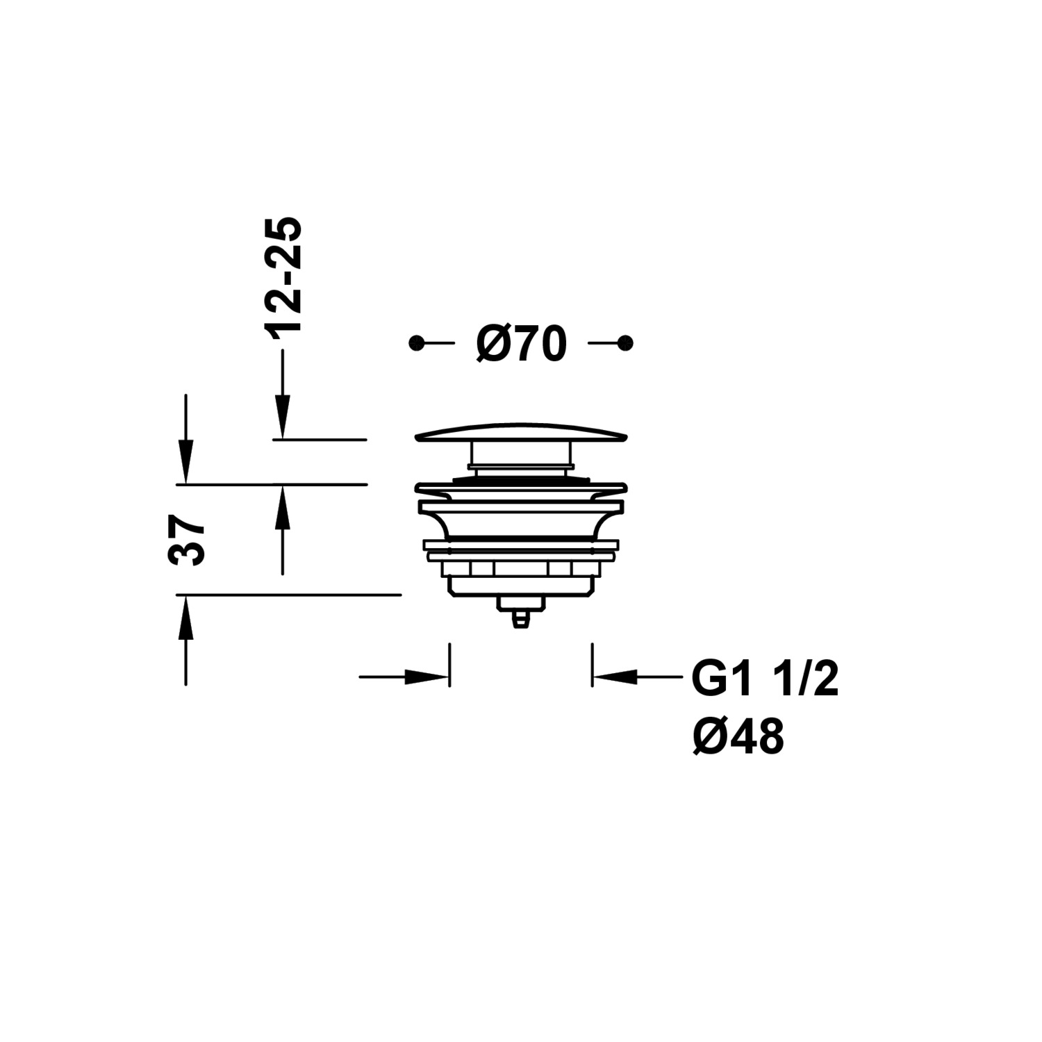 Сливной клапан Click-clack для ванны-13474010NM TRES Drain - Вид №1