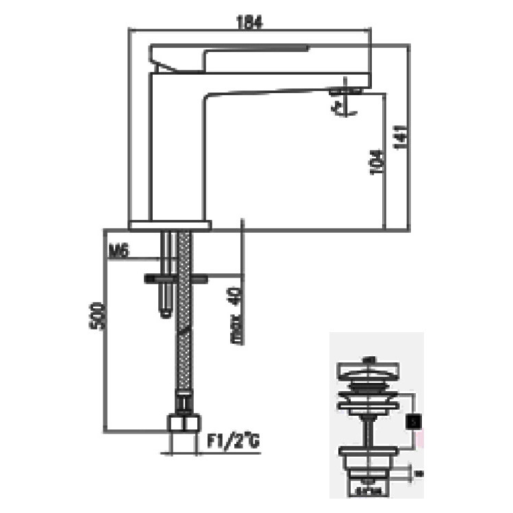 PE830102015SSE Смеситель для раковины Webert Pegaso - Вид №1