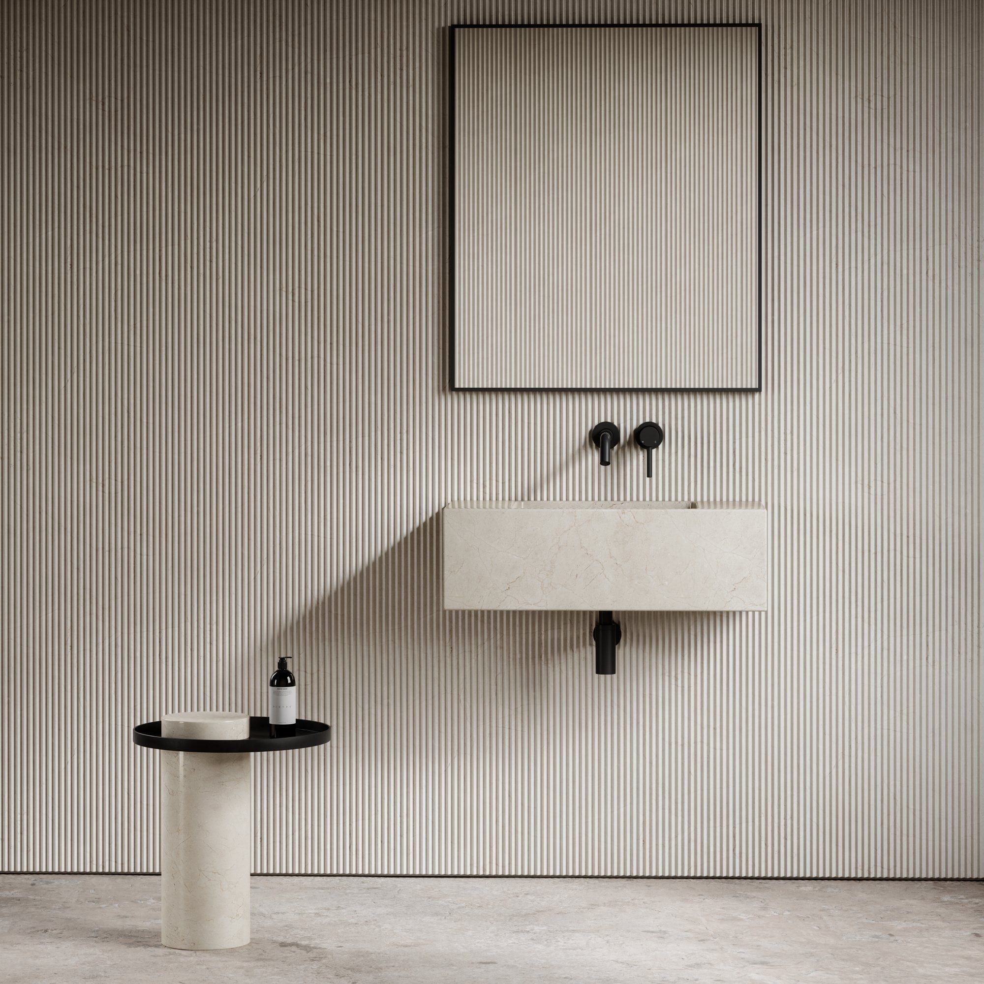 Прямоугольная подвесная раковина из мрамора Crema Marfil LUSSO CALLA ARCH-00090966