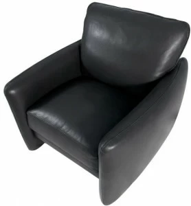 Duvivier Canapés Кожаное кресло с салазками и подлокотниками Prado Pradxd11