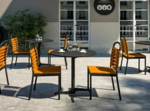 MOBIKA GARDEN Круглый садовый стол из оцинкованной стали с основанием 4 звезды