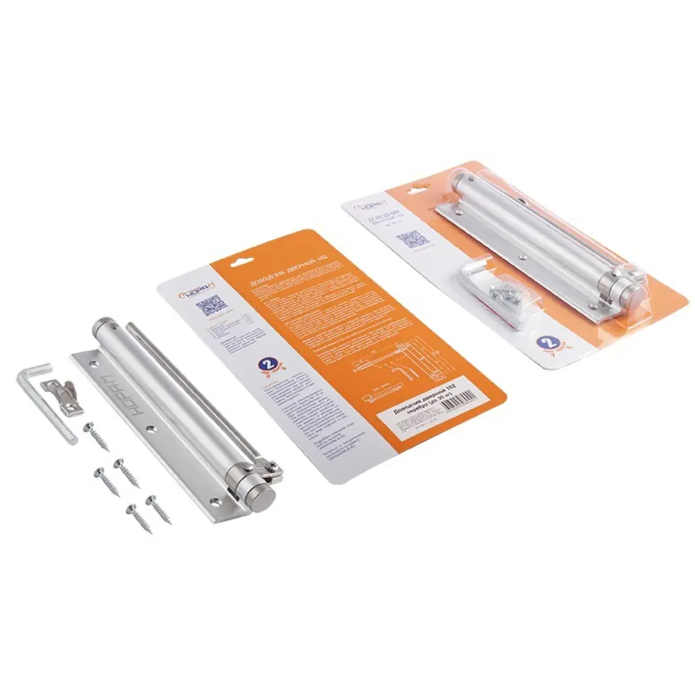 Доводчик дверной пружинный 102 цвет серебро до 30 кг НОРА-М STLM-2190495 - Вид №1