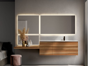 Шкаф для раковины из орехового дерева с ящиками