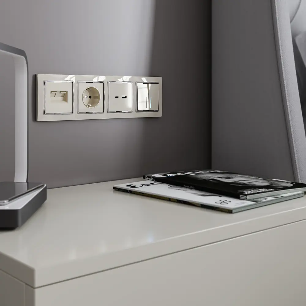 Розетка Werkel с USB-портами для быстрой зарядки в стиле слоновая кость 85539968 Серия отсутствует STLM-1374854 - Вид №2