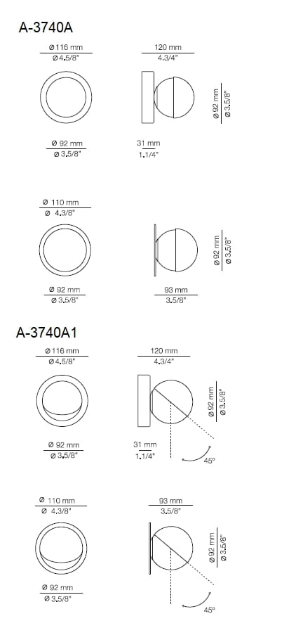 Металлический светодиодный светильник с регулируемой яркостью Estiluz ARCH-00099860 - Вид №5