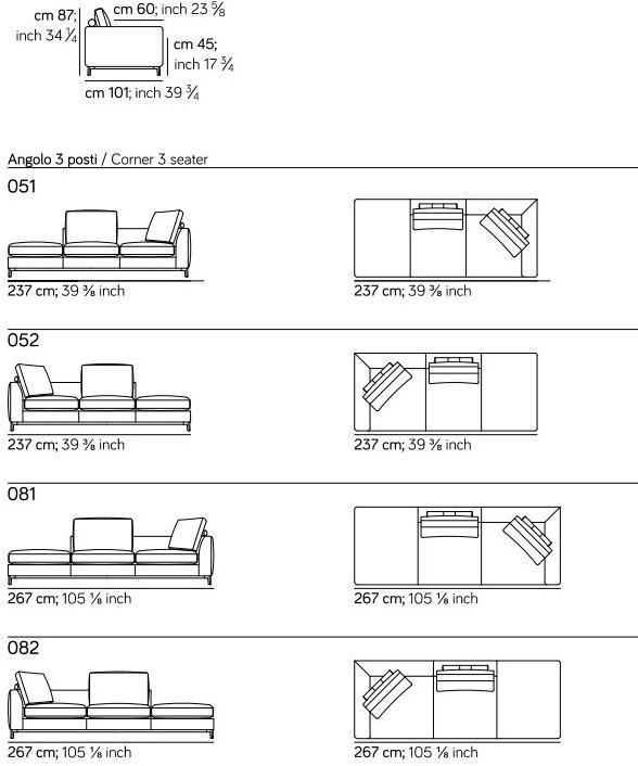 AMURA 6-местный угловой диван в коже Dorsey Am023.061+082 - Вид №9
