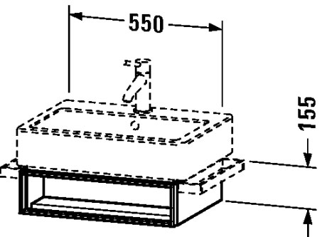 VE600405252 Тумбочка подвесная Vero #VE6004 550 x 431 мм Европейский дуб, декор Duravit - Вид №1
