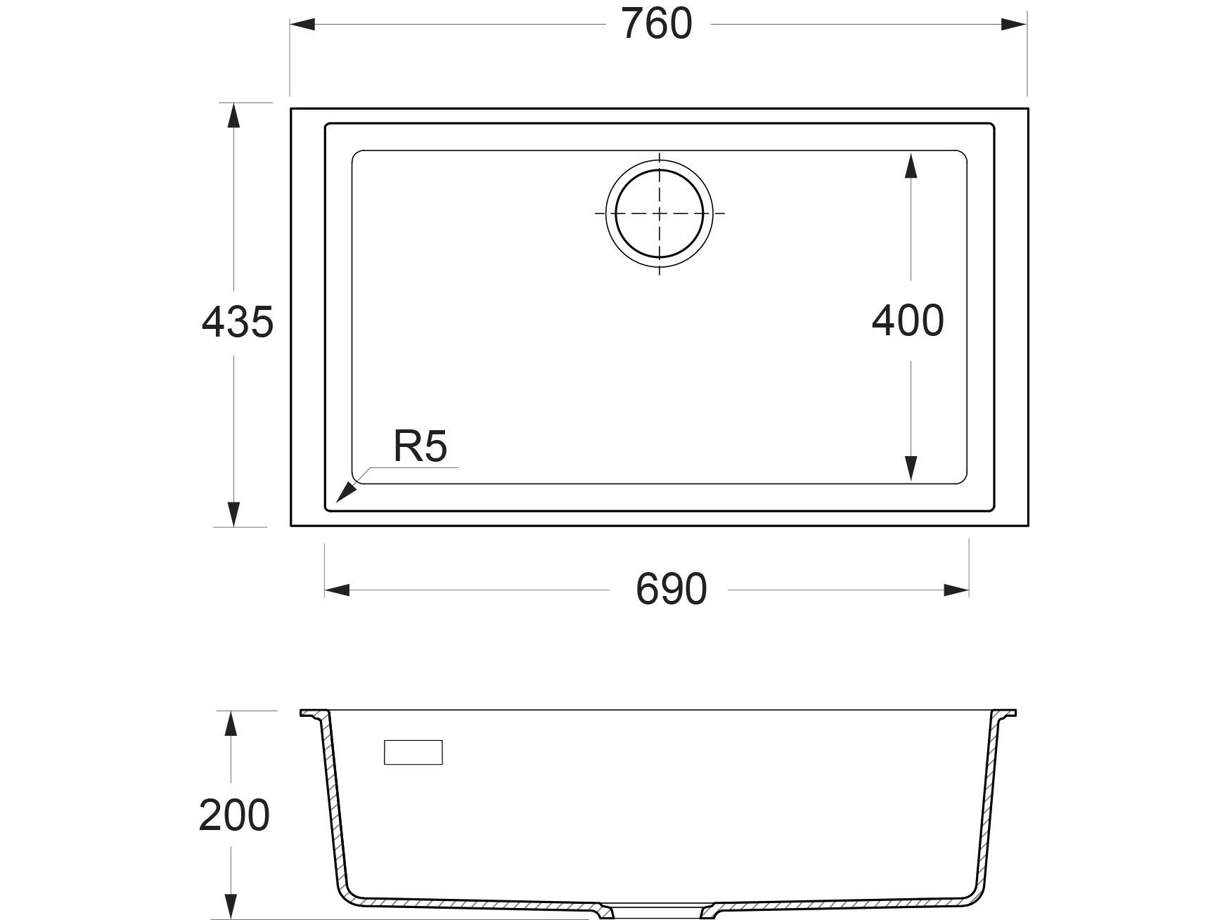 Раковина с одной ванной под столешницей GUGLIELMI RUBINETTERIE VC90610 ARCH-00121323 - Вид №2