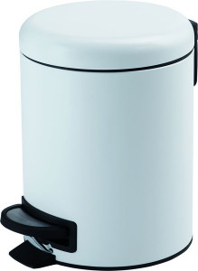 3209(02) Gedy G-Potty, круглый контейнер для мусора с педалью - 3 литра, цвет белый матовый