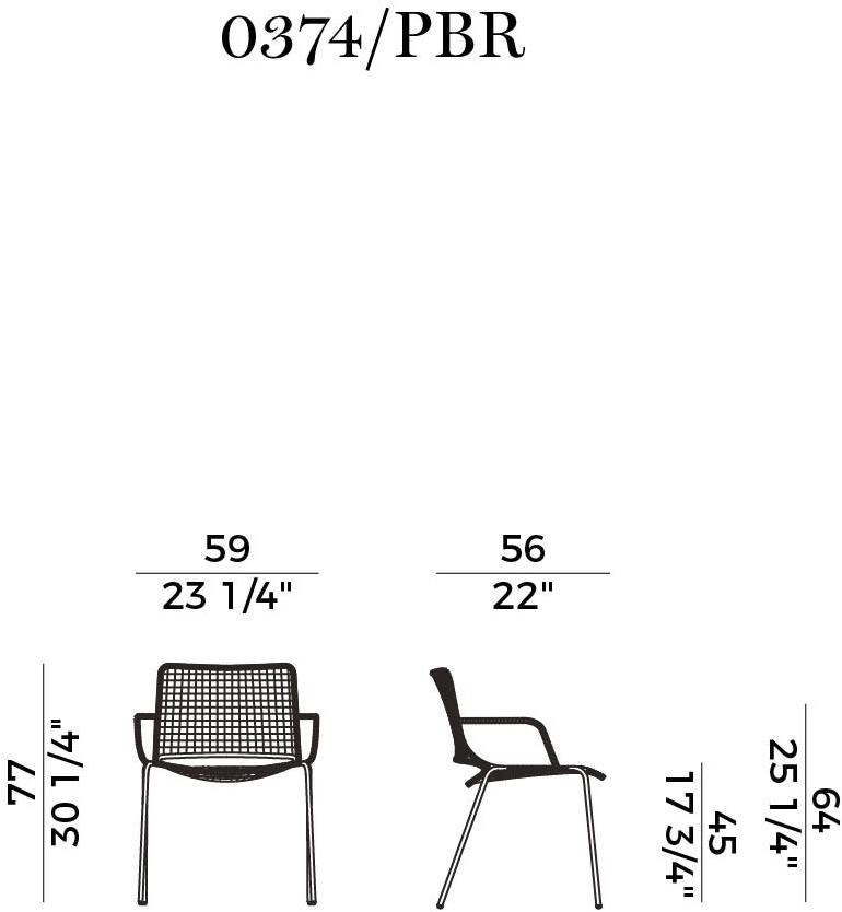 Potocco Стул из стали с подлокотниками Egao 037/pbr - Вид №5