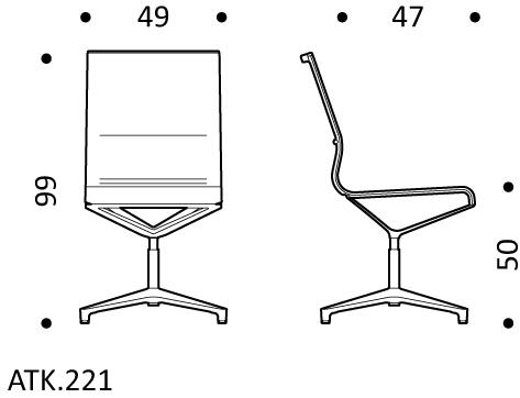 ICF Поворотное офисное кресло из кожи с 4-мя спицами Stick chair sun-id-1354529 - Вид №1
