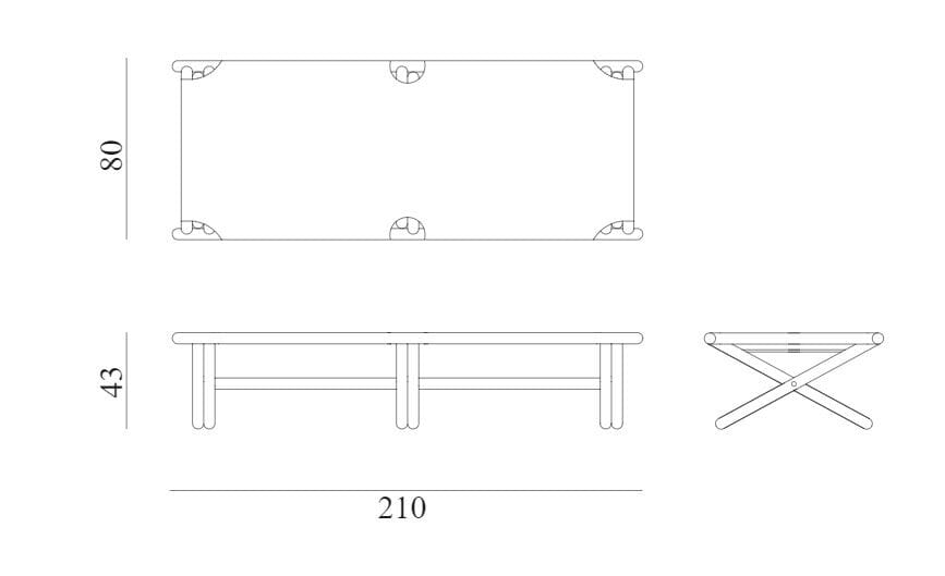 Садовая кровать из красного дерева и ткани Exteta окрестности ARCH-00129243 - Вид №2