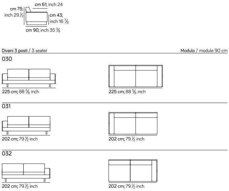 AMURA 3-х местный кожаный диван Tau Am006.296 - Вид №5