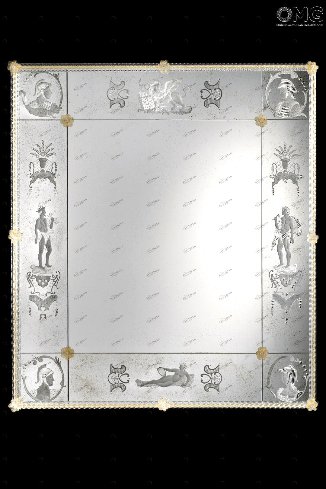 843 ORIGINALMURANOGLASS Венецианское зеркало Polani - муранское стекло OMG  см 