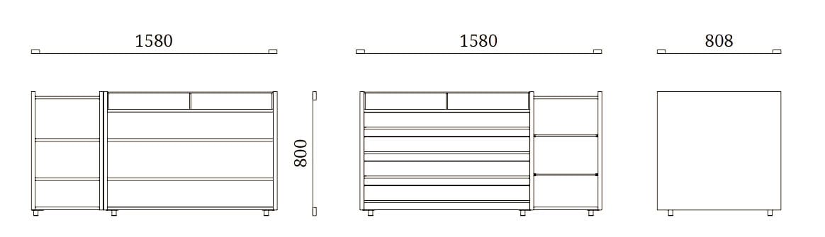 Деревянный островной комод Febal Casa SQUARE ARCH-00121181 - Вид №2
