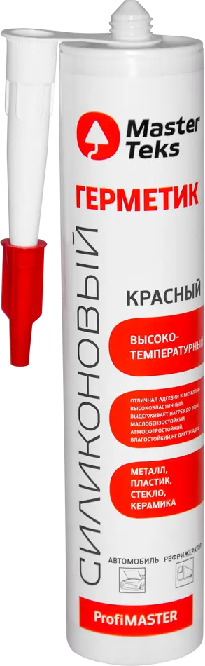 Силиконовый герметик MasterTeks высокотемпературный красный 260 мл 86406298