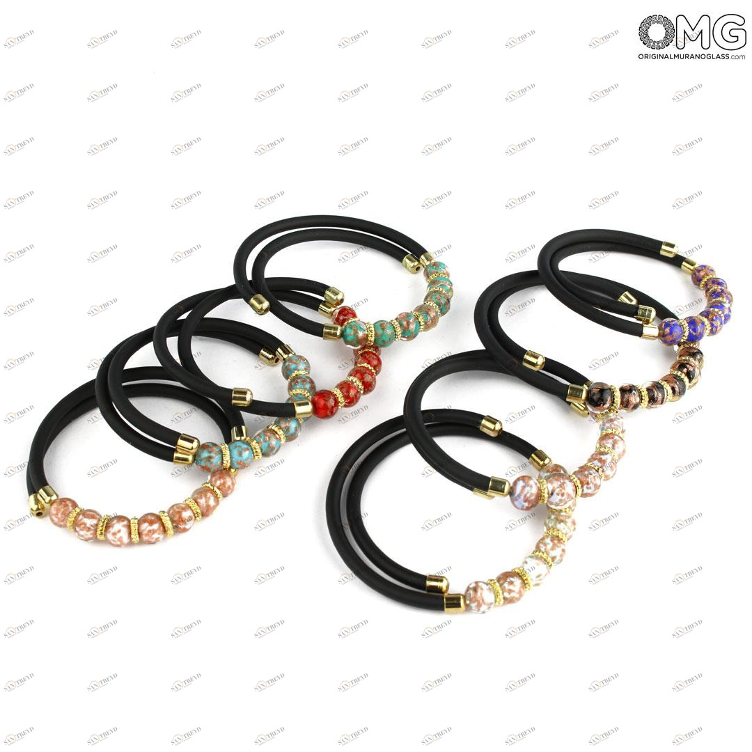 3641 ORIGINALMURANOGLASS Браслет Гайя - золото - муранское стекло Original Murano Glass OMG 18 см 