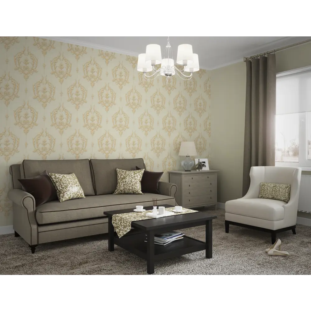 Обои флизелиновые Vog Collection Турецкий дамаск бежевые 1.06 м VV71062-17 STLM-2119471 - Вид №3