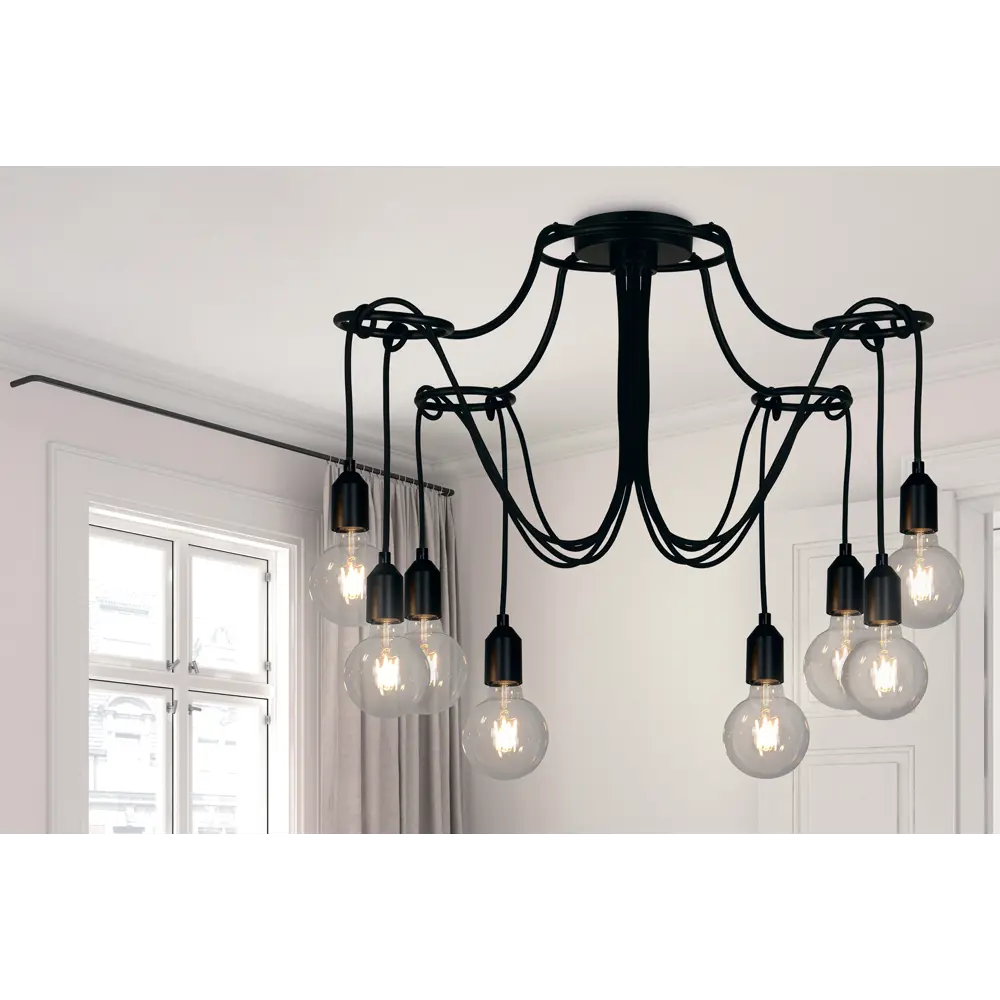 Люстра Kreaforta Huron - 8-рожковый светильник в стиле лофт с регулируемыми подвесами 89386798 STLM-1567329 - Вид №9